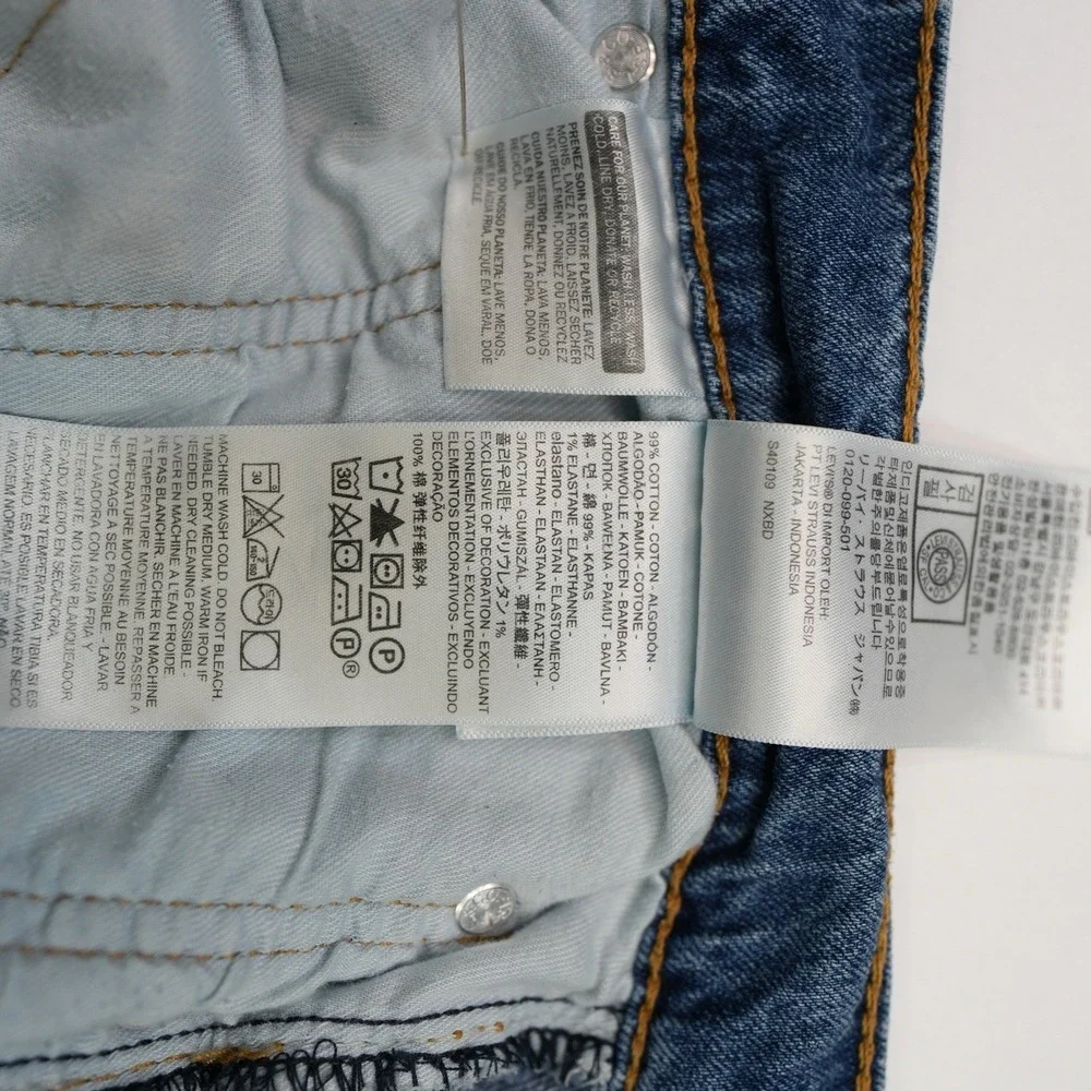 Levis 502 34X30 (35X28) Mens Thigh Distressed Straight Jeans Casual Ripped Pants